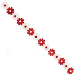 Brabant Bloemetjesband Rood/Wit (3m)